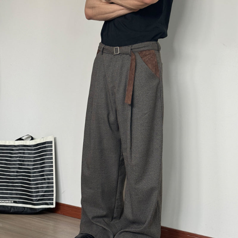 Retro Houndstooth Pattern Loose Wide-legged Versatile Casual Pants