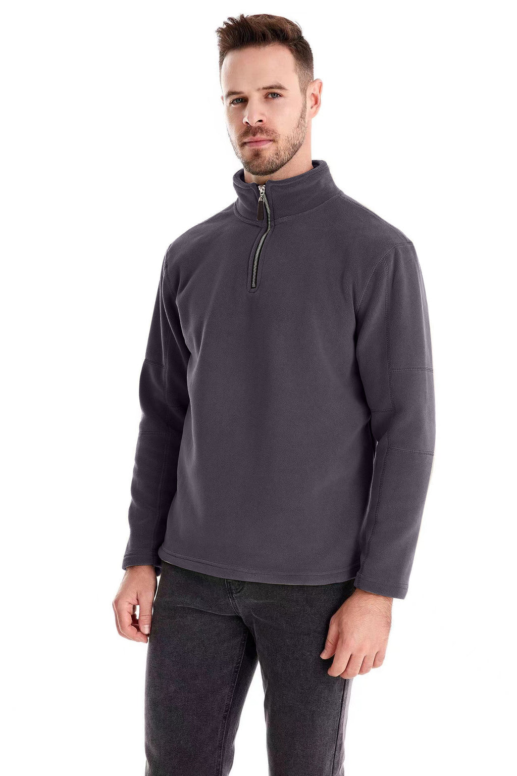 Men's Lambswool Padded Thickened Stand-Up Collar Sweater Top