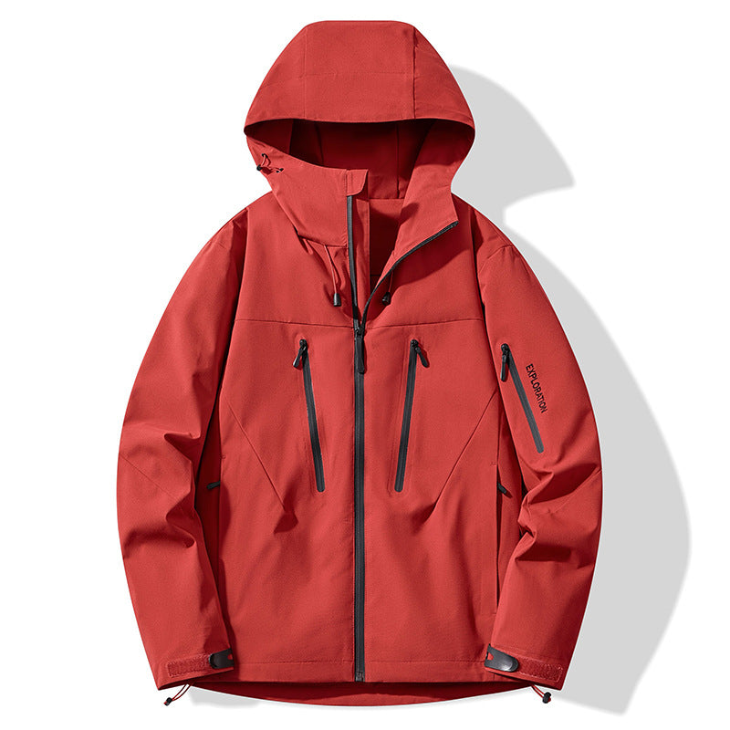 Color-blocked Hard-shell Outdoor Windbreaker Jacket