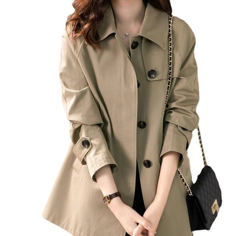British Style Short Trench Coat Textured Spring And Autumn Women's Clothing