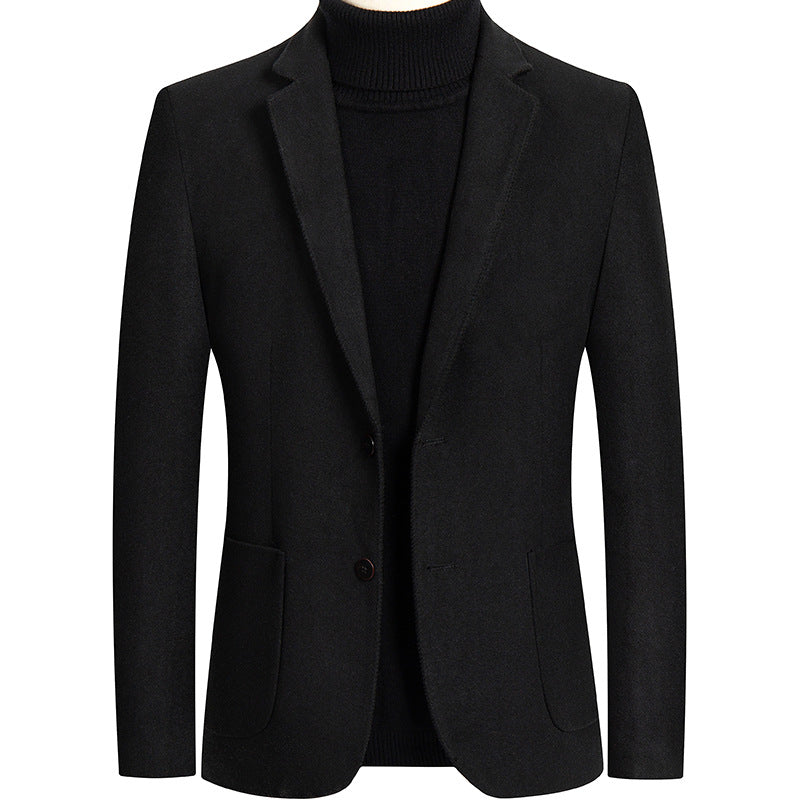 Autumn And Winter Solid Color Short Wool Woolen Men's Suit