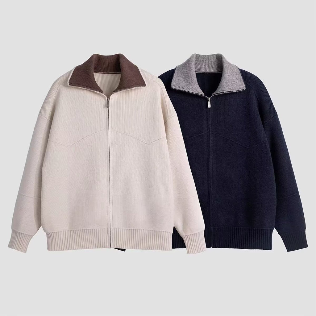 Autumn And Winter High-end Men's Casual Knitted Cardigan Youth Thickened Loose Knit Sweater