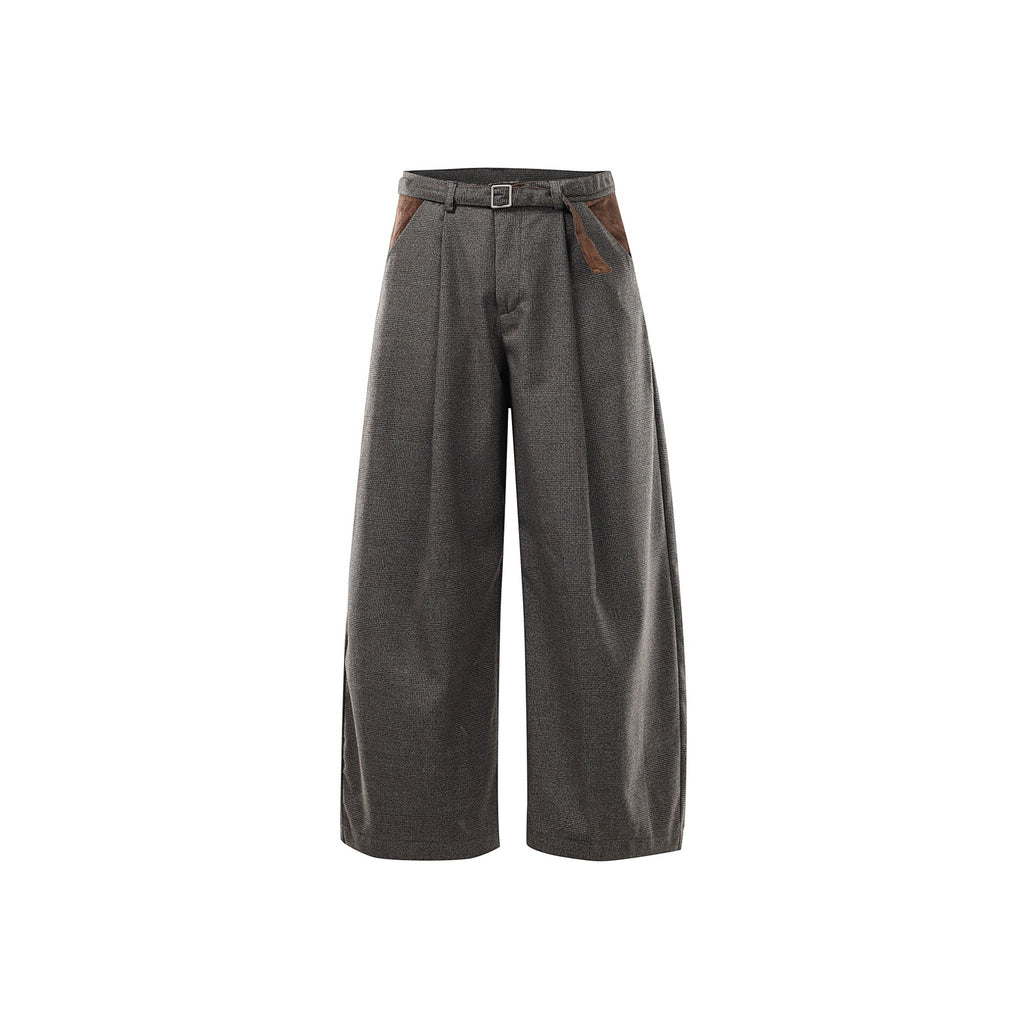 Retro Houndstooth Pattern Loose Wide-legged Versatile Casual Pants