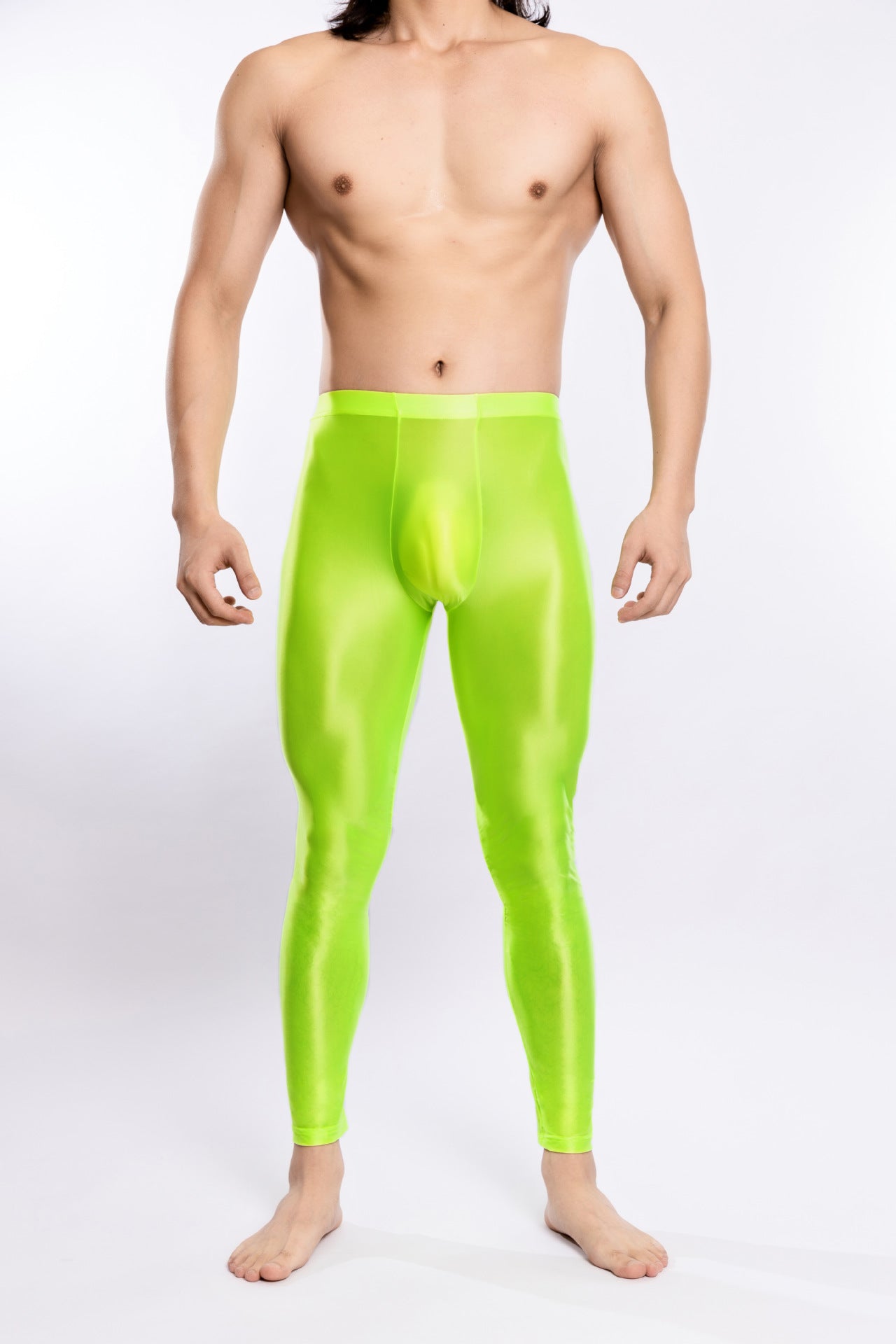 Glossy Silky Bodybuilding Ankle-length Pants