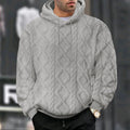 Men's Casual Jacquard Double-Sided Fleece Hoodie Top
