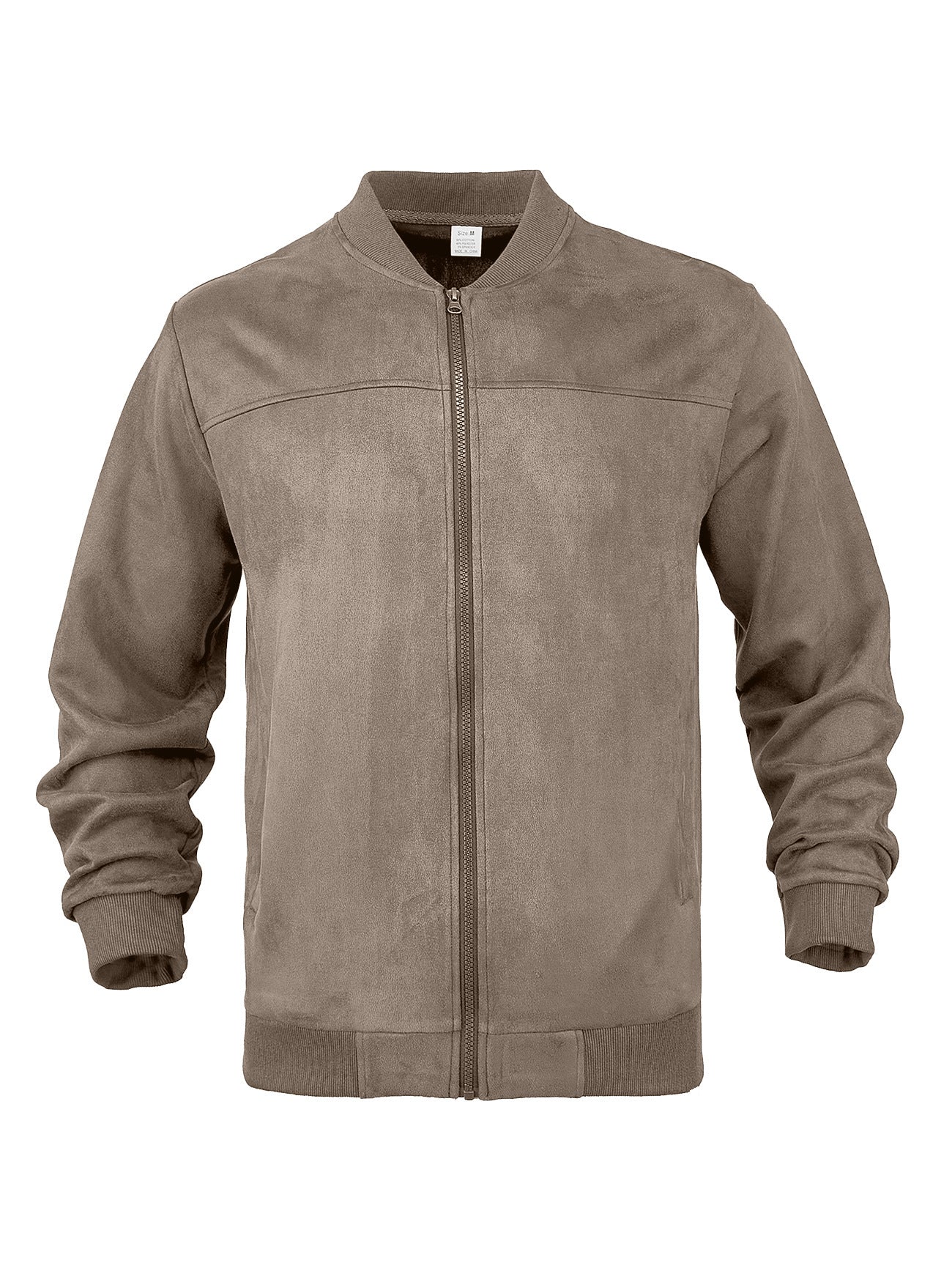 Men's Solid Color Minimalism Casual Suede Zip Jacket