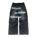 Men's Retro Letter Printed Minimalist Wide Leg Pants