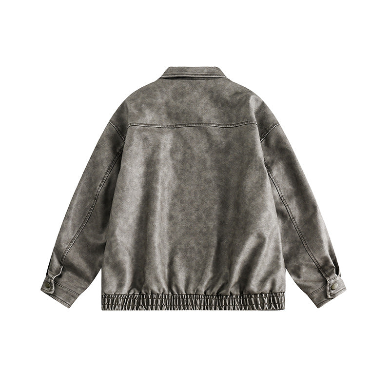 Retro Hong Kong Style Washed Distressed Jacket Men