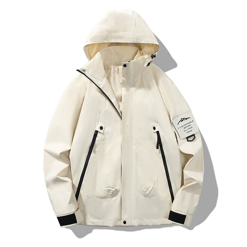 Color-blocked Hard-shell Outdoor Windbreaker Jacket