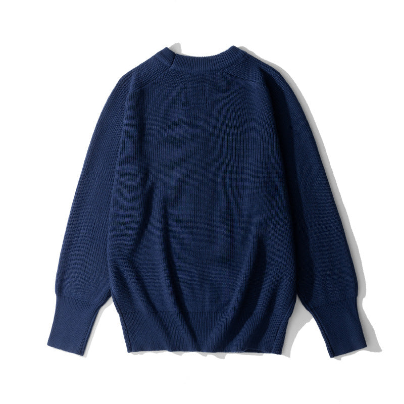 Woolen Sweater Warm Thick Solid Color Long Sleeve Sweater