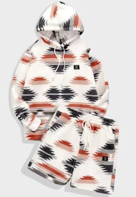 Men's Casual Sweatshirt Long Sleeve Shorts Suit