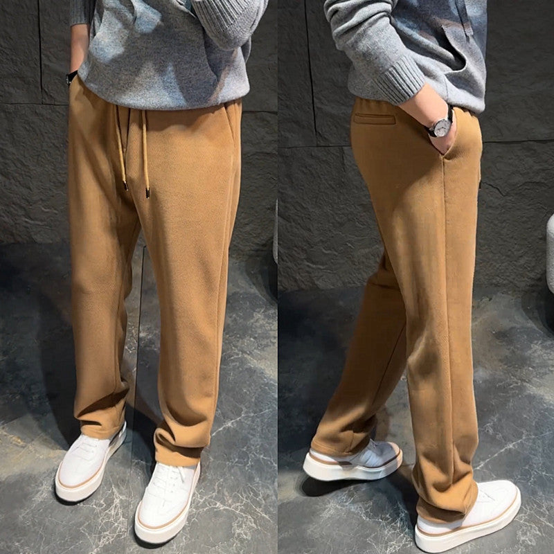 Loose Casual Men's Trendy Sports Sweatpants Thin Wide Leg Mop Long Pants