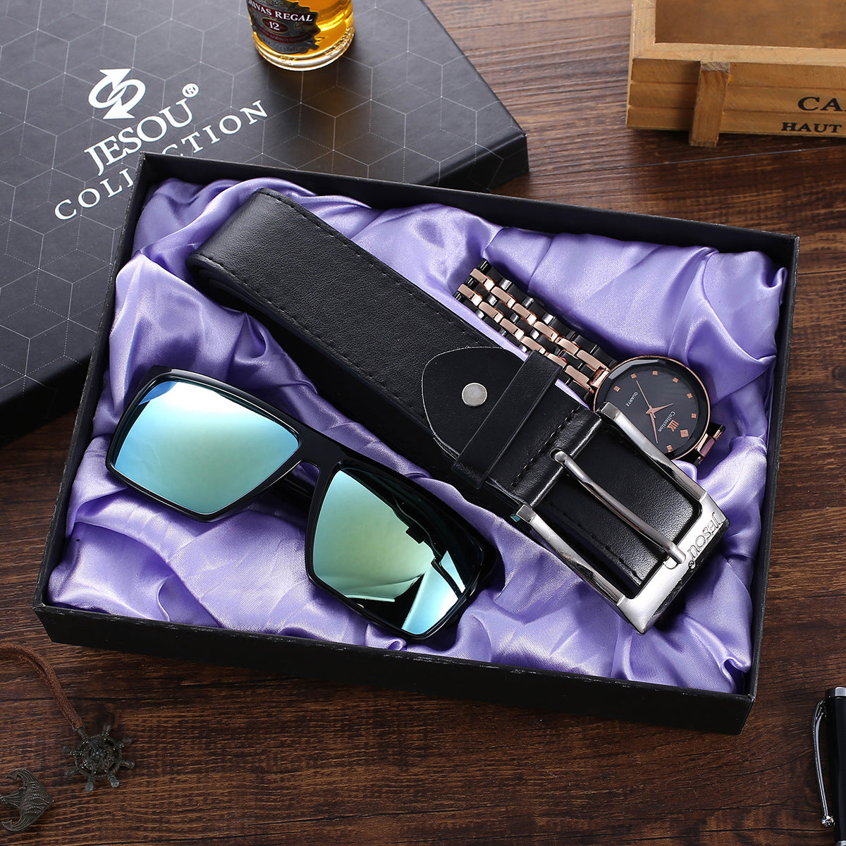 Fashion Creative Boutique Gift Box Glasses Belt Business All-match Watch