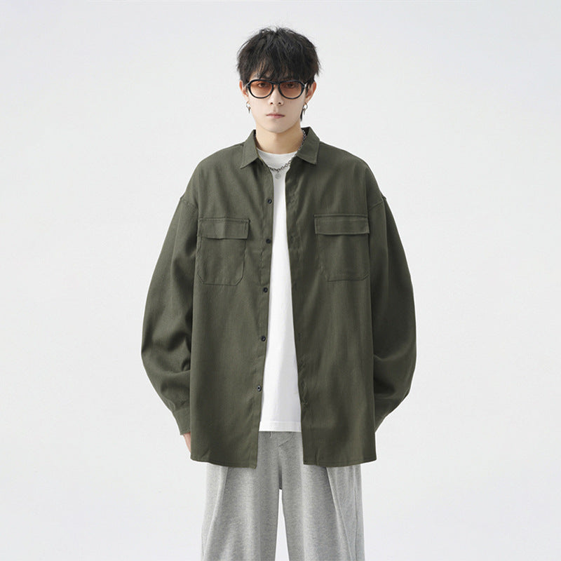 Men's Loose Large Size Casual Work Shirt Jacket