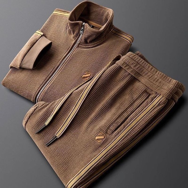 Light Luxury Warm Striped Casual Men's Sportswear