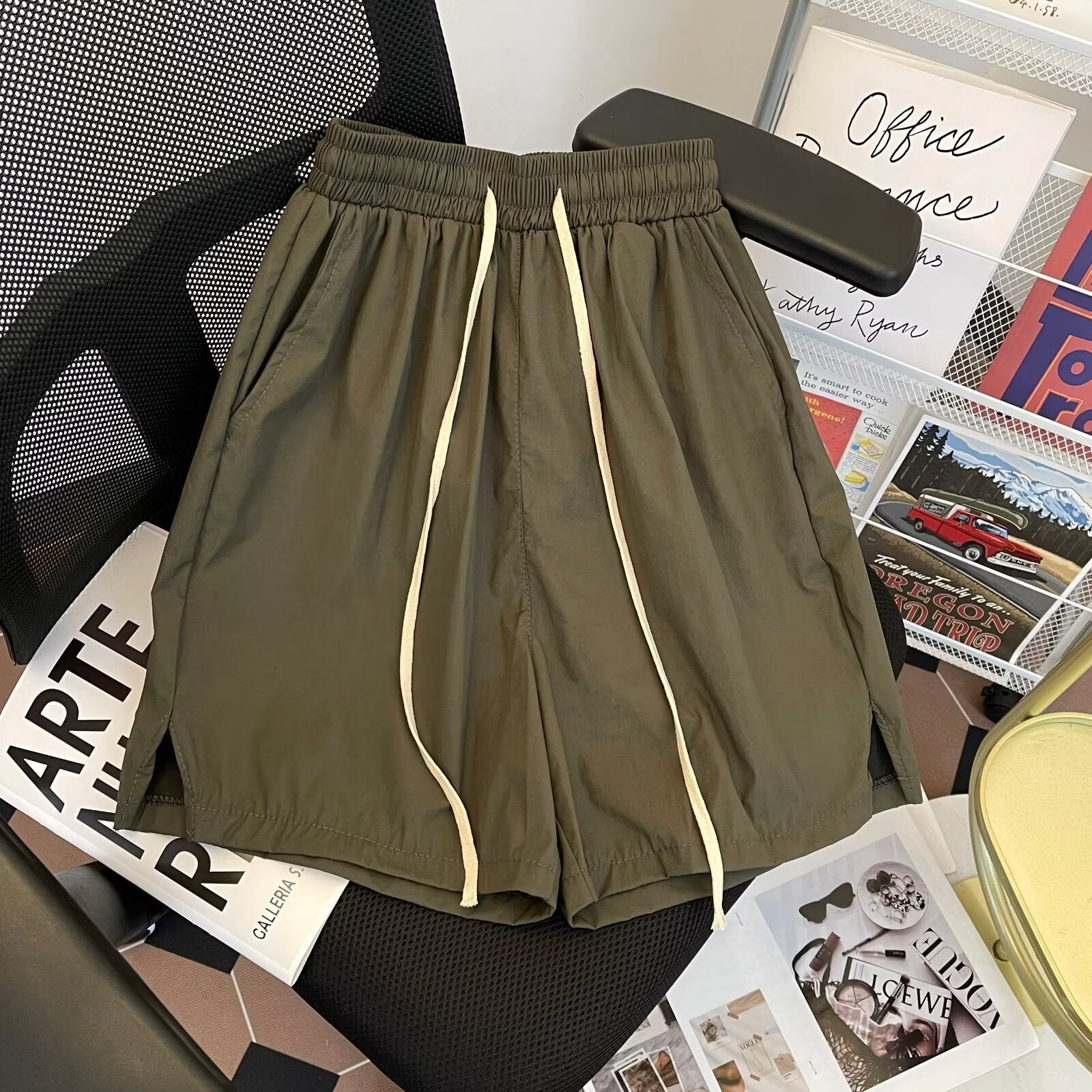 Men's Loose Knee Length Plus Size Straight Breathable Shorts