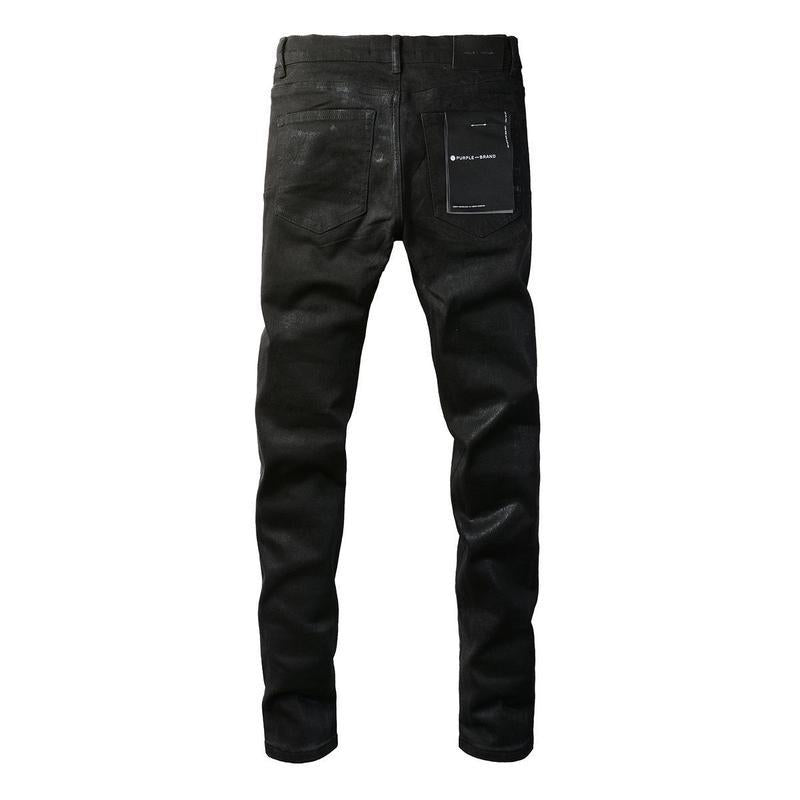 Foreign Trade Trend New Purple Black Slim Fit Button Jeans