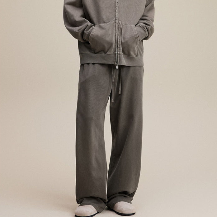 Heavy Bi Pattern Straight-leg Trousers Loose Casual Pants