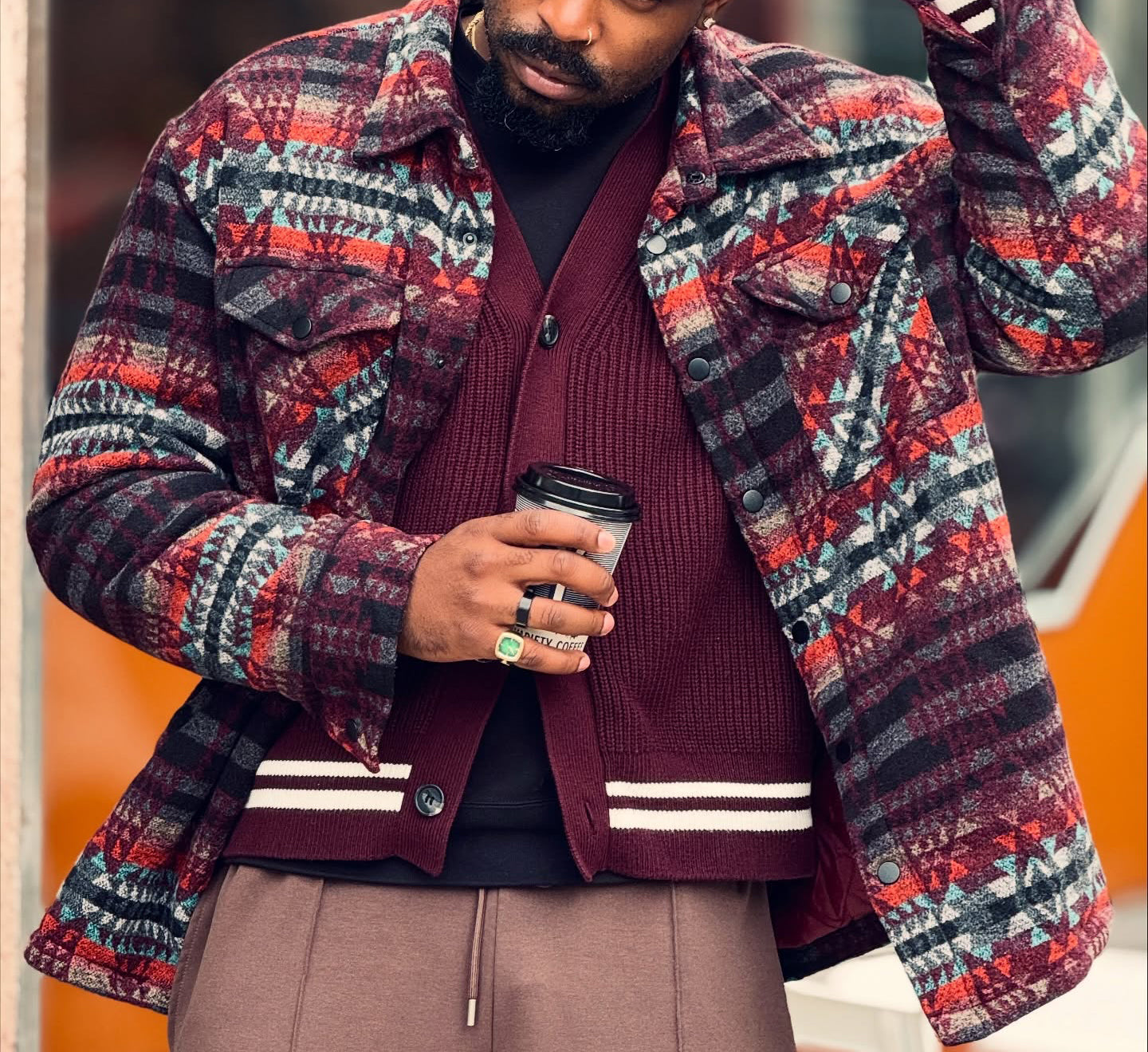 Retro Plaid Pocket Jacket