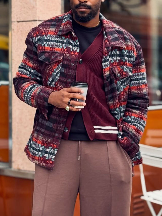 Retro Plaid Pocket Jacket