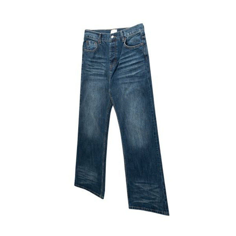 Men's Wrinkled Textured Casual Jeans