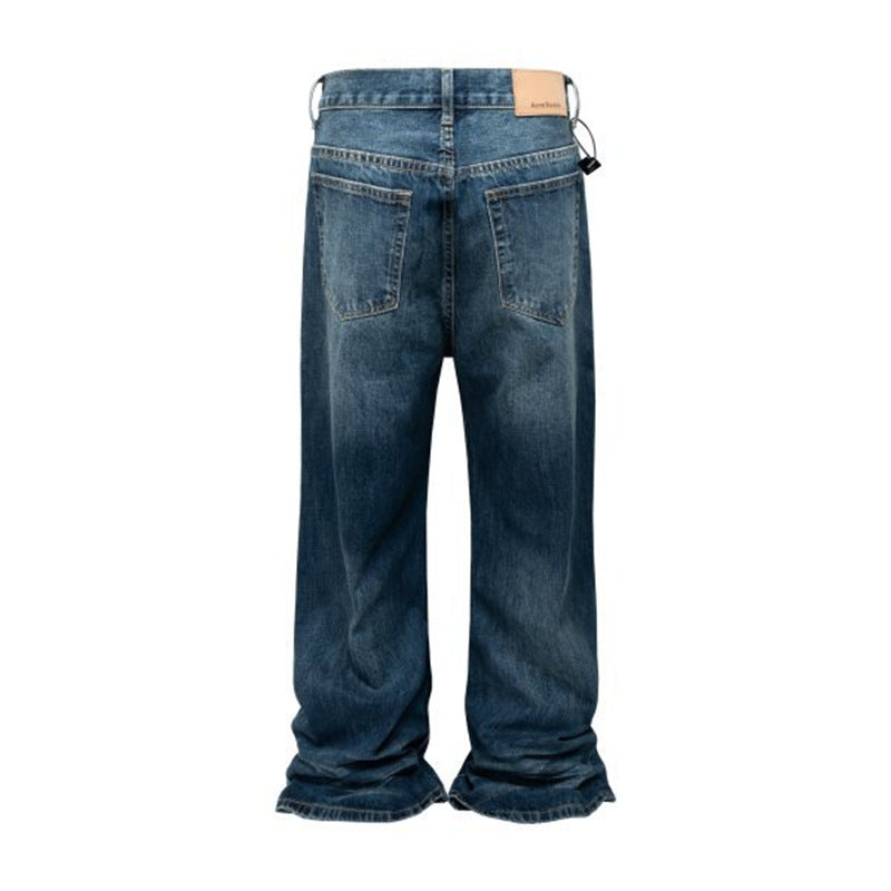 Men's Wrinkled Textured Casual Jeans