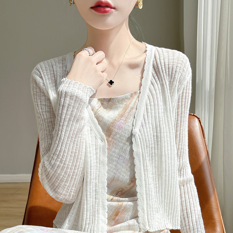 Women's Thin Coat Summer With Suspenders Outerwear Cover-up