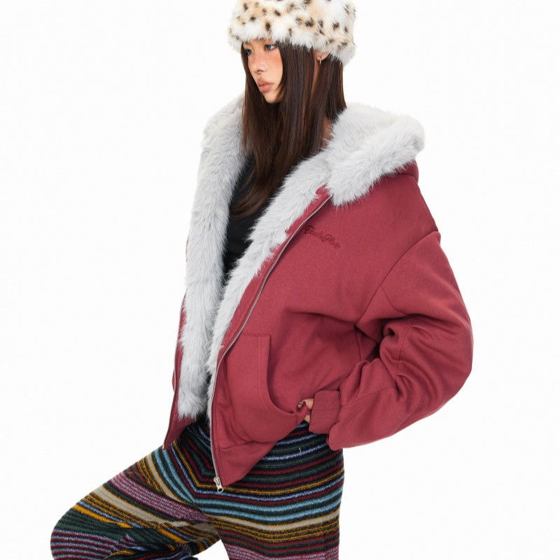 Hooded Cotton Winter American High Street Loose Thickened Warm