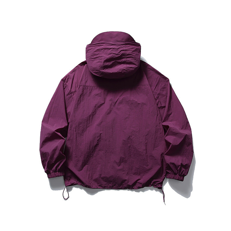 Outdoor Sun Protection Ice Silk Hooded Wind Shield Neutral Loose Coat