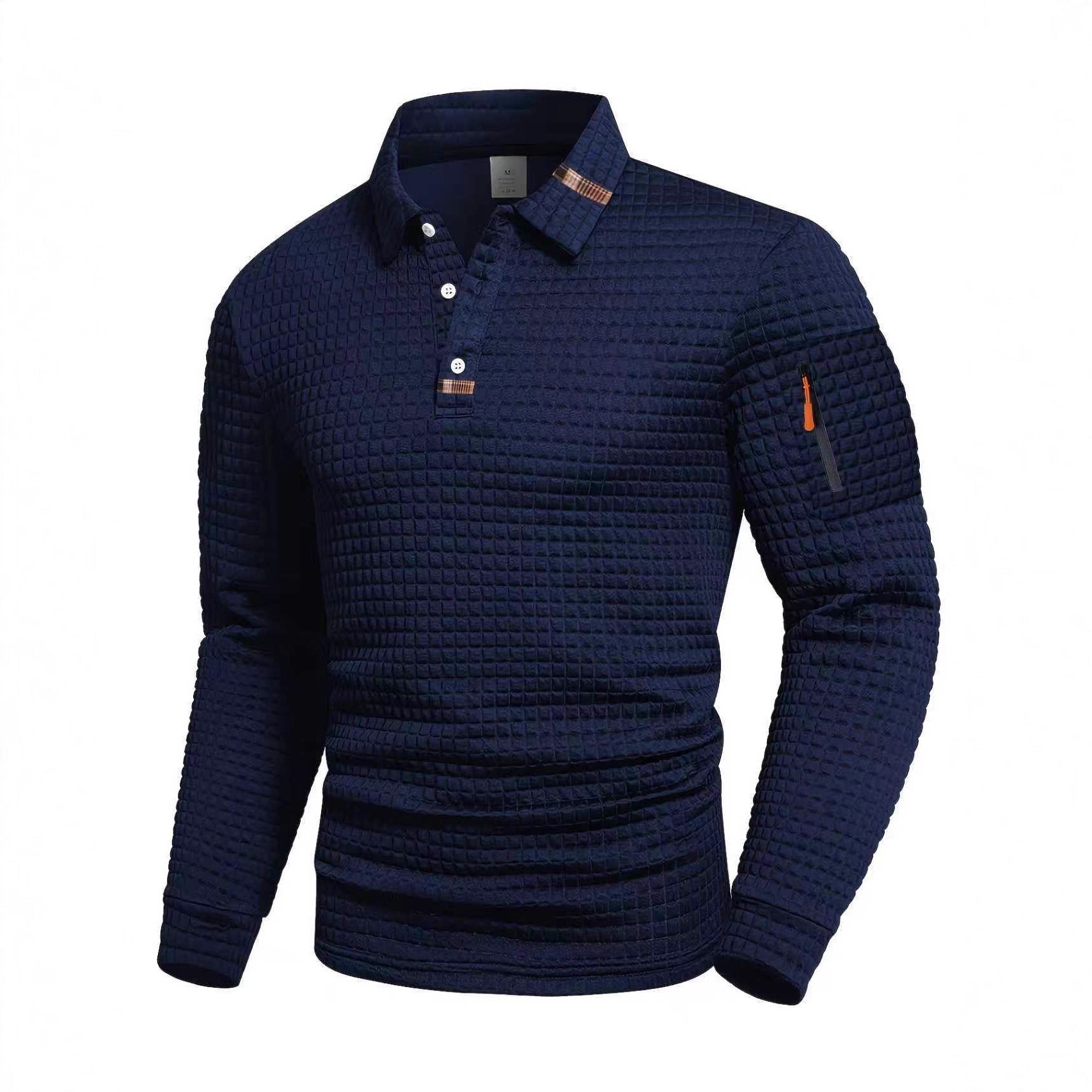 Patchwork Checkerboard Fashion Men's Casual Sports Polo Shirt