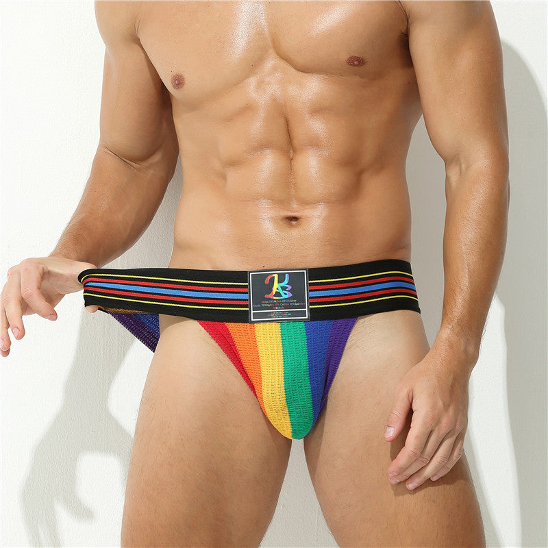 Men's Low-rise Sexy Wide Waist Rainbow Briefs
