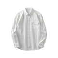 Men's Pocketed High-End Cotton White Shirt