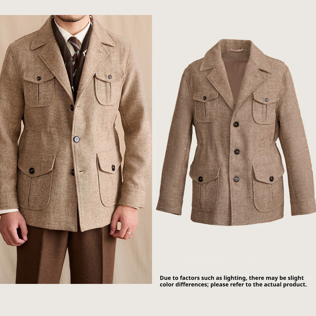 Wool Vintage Pocket British Leisure Warm Commuter Jacket