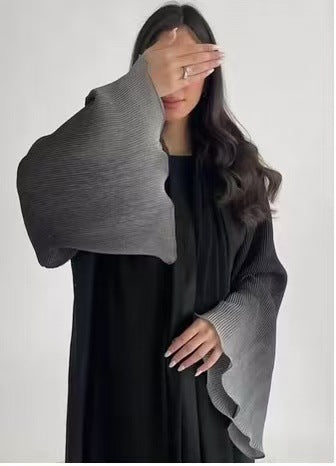 Pleated Long Shawl Women's Fashionable Elegant Gradient Cardigan