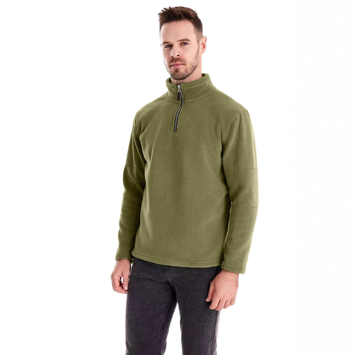 Men's Lambswool Padded Thickened Stand-Up Collar Sweater Top