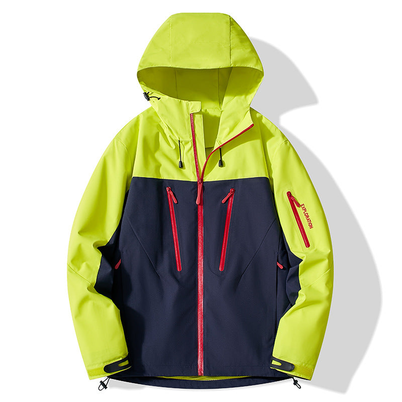 Color-blocked Hard-shell Outdoor Windbreaker Jacket