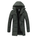 Men's Thick Mid-length Hooded Cotton Jacket