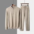 Men's Heavy Goat Seven-needle Thickened Warm Half-zip Knit Sweater