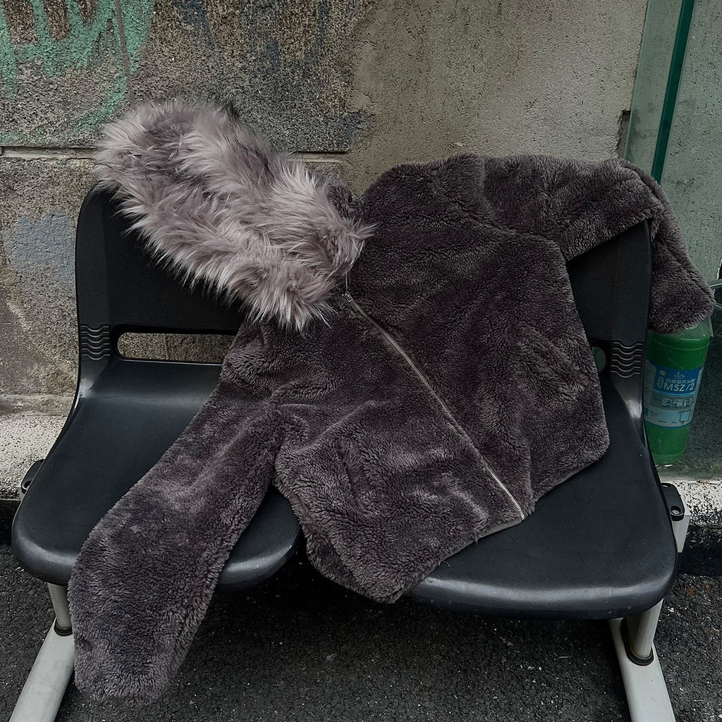 Cotton Coat Jacket American Retro Warm Fleece-lined