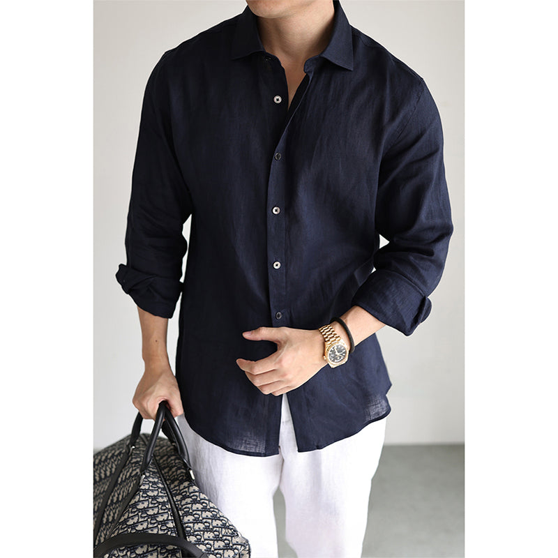 Striped Printed Casual Four-way Stretch Long Sleeve Shirt For Men
