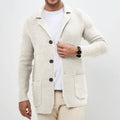 New Sweater Cardigan Men's Lapel Knitted Suit Jacket