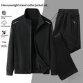 Casual Cardigan Hoodie Stand-up Collar Jacket And Pants Set