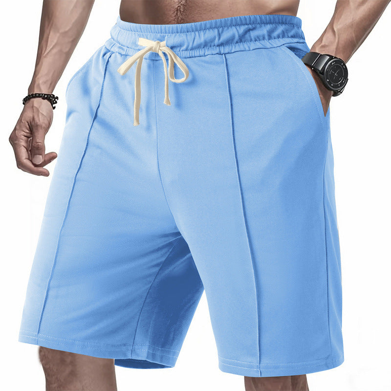 Men's Casual Sport Ribbed Solid Color Shorts