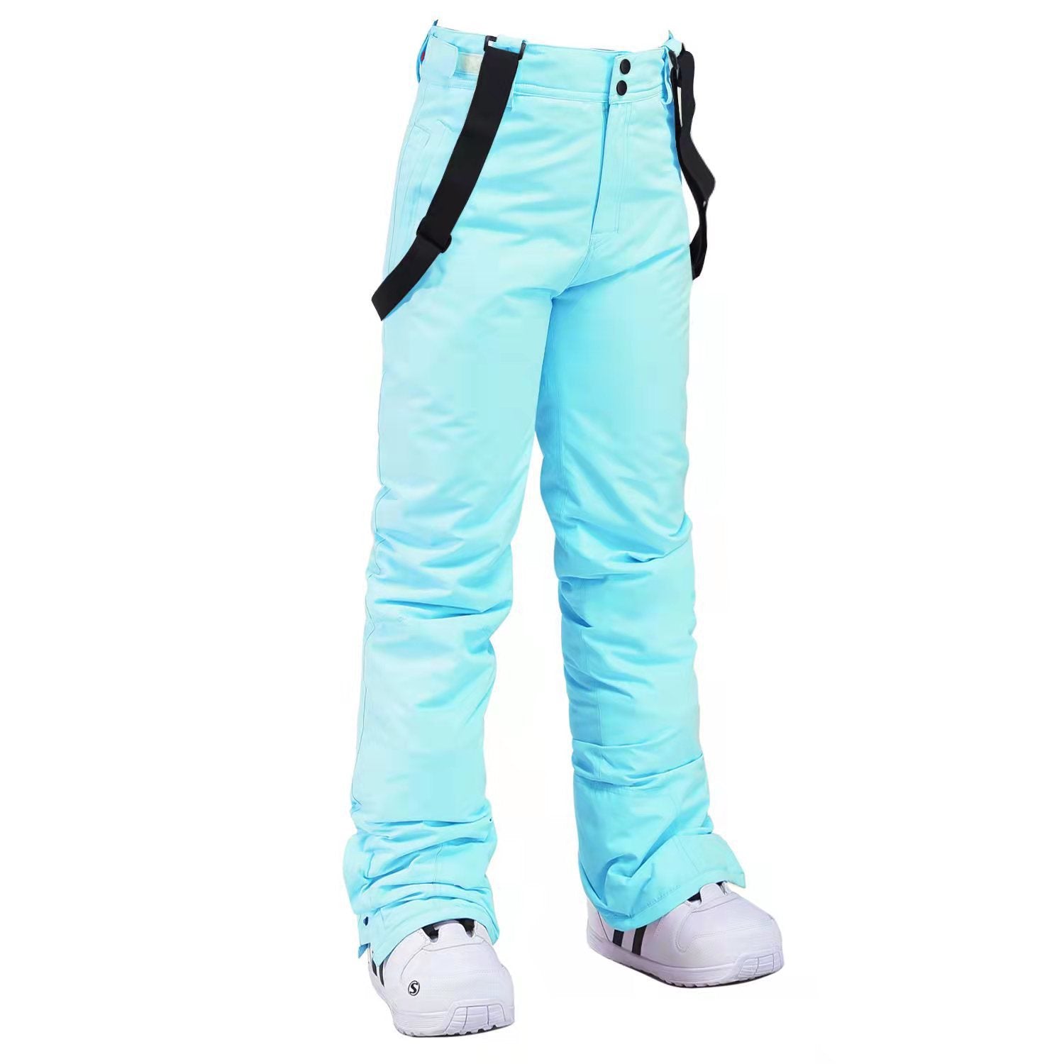 Men's Windproof Waterproof Detachable Elastic Waist Thick Thermal Cotton Pants