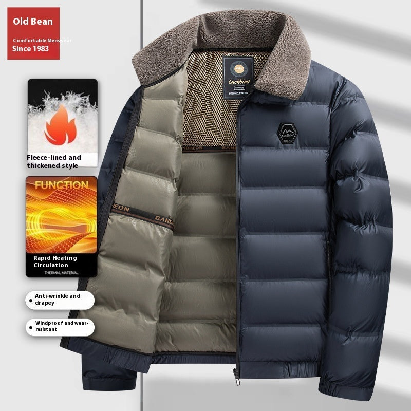 Men's Winter Business Casual Lapels Fur Collar Coat