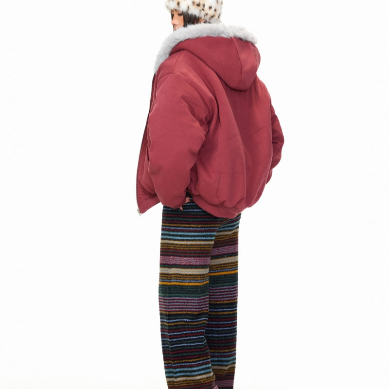 Hooded Cotton Winter American High Street Loose Thickened Warm