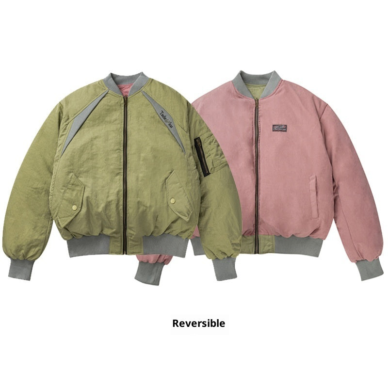 American-style Embroidered Patchwork Cotton Jacket