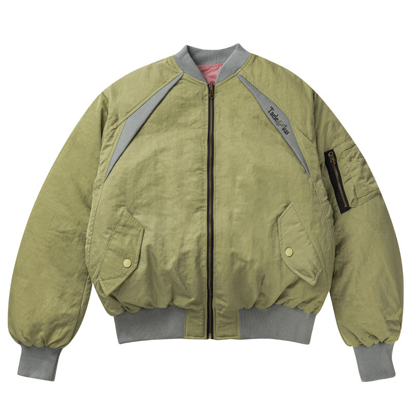 American-style Embroidered Patchwork Cotton Jacket