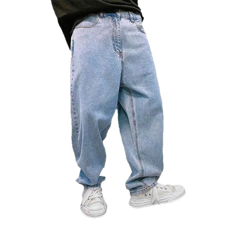 Men's Non-elastic Button Waist Casual Jeans