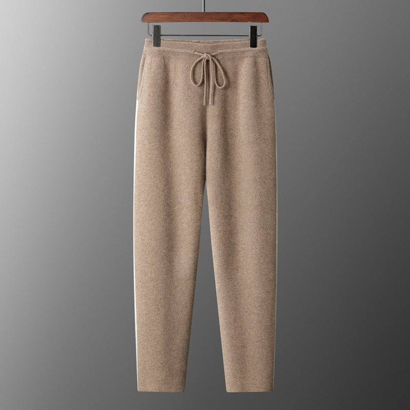 Thickened Assorted Colors Cashmere Men's Casual Loose Knitted Casual Pants